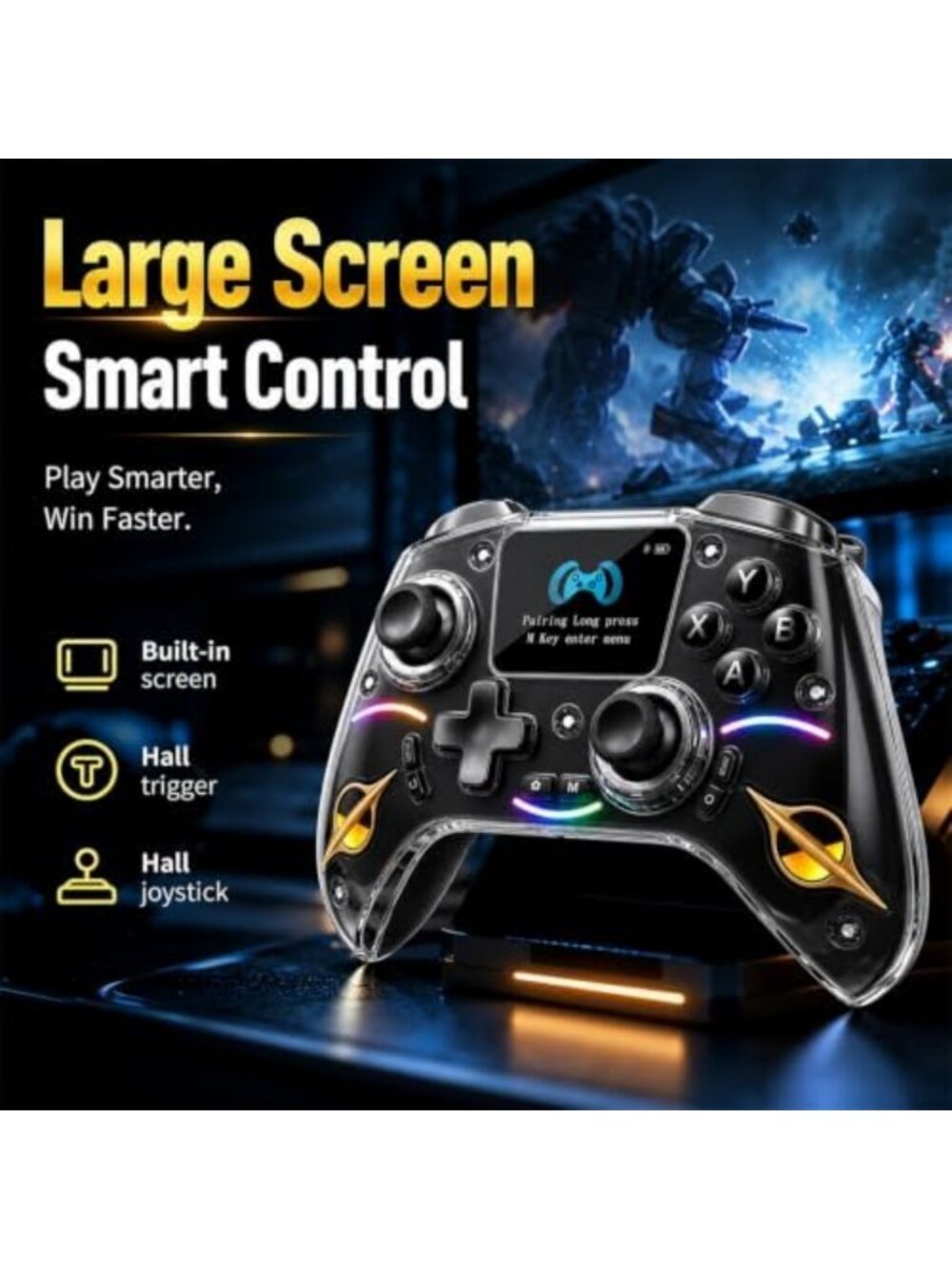 Wireless Game Controller for PC, Steam, Switch, iOS & Android - RGB, Hall - Picture 2 of 7